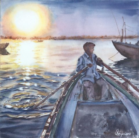 Dawn on the sacred Ganges